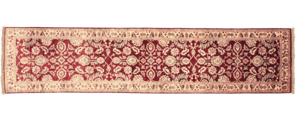 Afghan Chobi Ziegler 284x81 Handgeknüpft Teppich 80x280 Läufer Rot Orientalisch