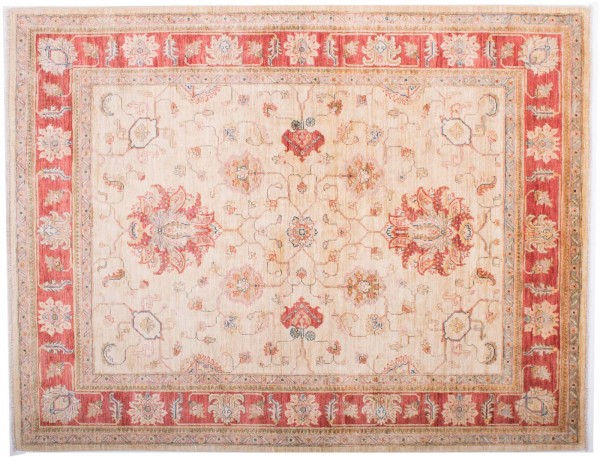 Afghan Chobi Ziegler Fein 194x151 Handgeknüpft Teppich 150x190 Beige Blumenmuster