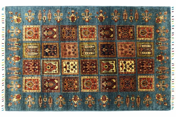 Afghan Ziegler Khorjin Bakhtiar 167x120 Handgeknüpft Orientteppich 120x170 Blau