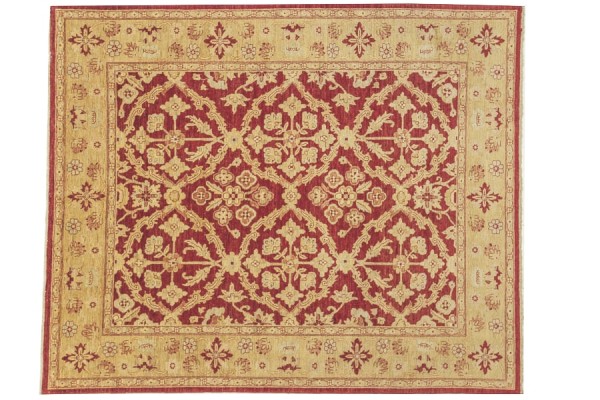 Afghan Chobi Ziegler 291x242 Handgeknüpft Teppich 240x290 Gold Blumenmuster Kurzflor