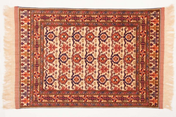 Afghan Mauri Kabul 163x115 Handgeknüpft Teppich 120x160 Beige Geometrisch Muster