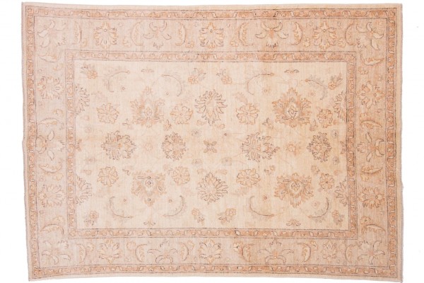 Afghan Chobi Ziegler 203x145 Handgeknüpft Teppich 150x200 Beige Orientalisch Kurzflor