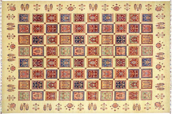 Afghan Ziegler Khorjin Bakhtiar 326x258 Handgeknüpft Orientteppich 260x330 Beige
