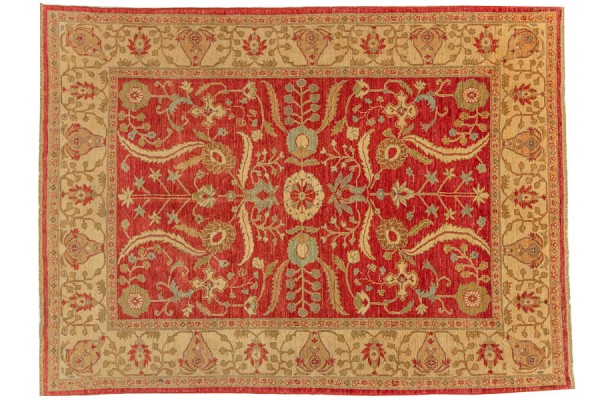 Afghan Chobi Ziegler 279x208 Handgeknüpft Teppich 210x280 Rot Orientalisch Kurzflor