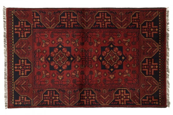 Afghan Khal Mohammadi 121x75 Handgeknüpft Teppich 80x120 Braun Geometrisch Muster