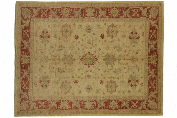 Afghan Chobi Ziegler 194x151 Handgeknüpft Teppich 150x190 Beige Orientalisch Kurzflor