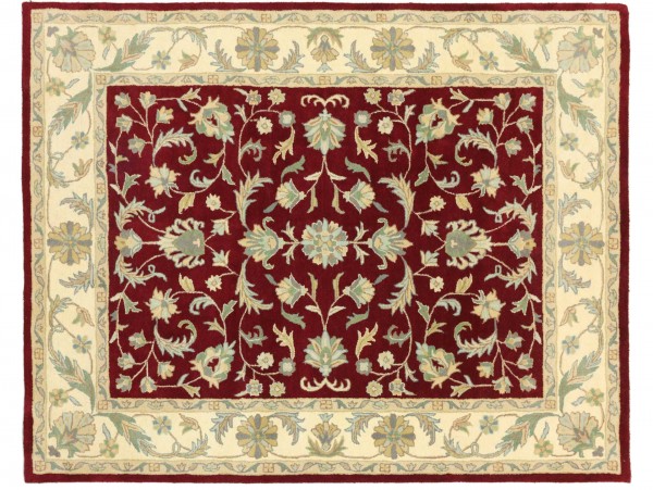 Handgefertigter Teppich 300x240 Handgetuftet Handarbeit 240x300 Rot Blumenmuster