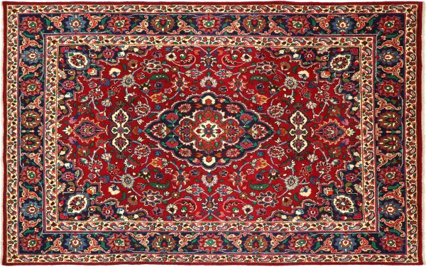 Perser Teppich 275x195 Handgeknüpft Orientteppich 200x280 Rot Spiegelmuster Wolle