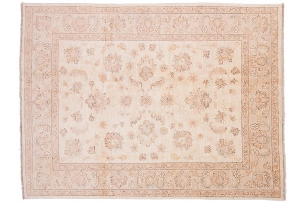 Afghan Chobi Ziegler 199x153 Handgeknüpft Teppich 150x200 Beige Orientalisch Kurzflor