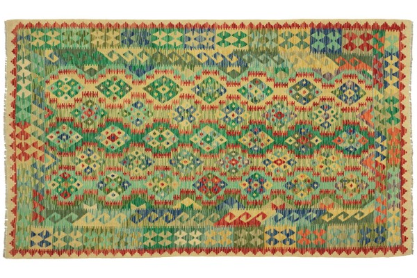 Afghan Maimana Kelim Bunt 245x170 Handgewebt Teppich 170x250 Bunt Geometrisch Orient