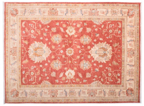 Afghan Chobi Ziegler Fein 193x144 Handgeknüpft Teppich 140x190 Beige Blumenmuster