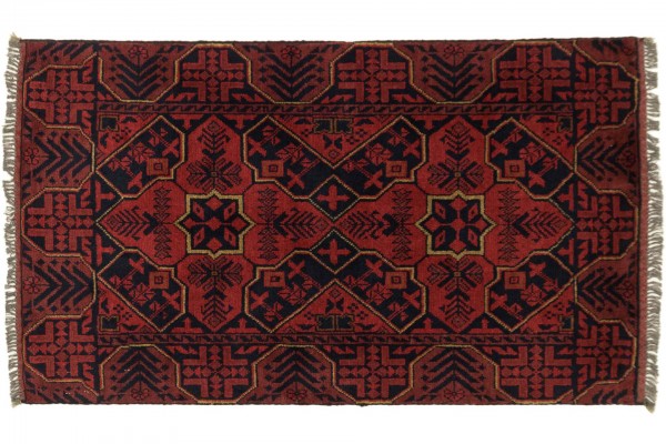 Afghan Khal Mohammadi 123x72 Handgeknüpft Teppich 70x120 Braun Geometrisch Muster