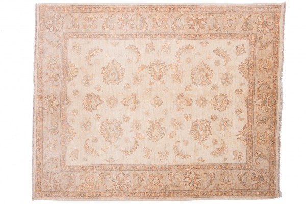 Afghan Chobi Ziegler 205x165 Handgeknüpft Teppich 170x210 Beige Orientalisch Kurzflor