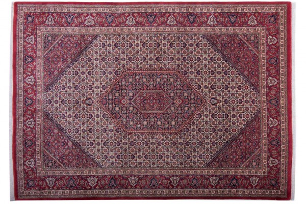Bidjar 14/70 243x175 Handgeknüpft Teppich 180x240 Rot Geometrisch Muster Kurzflor