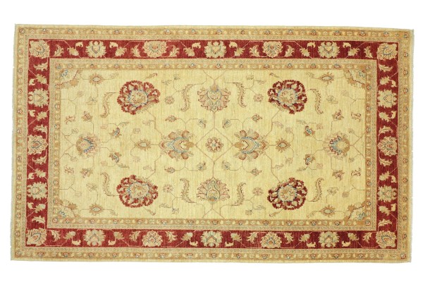 Afghan Chobi Ziegler 245x165 Handgeknüpft Teppich 170x250 Beige Floral Kurzflor Orient
