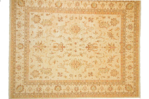 Afghan Chobi Ziegler 301x248 Handgeknüpft Teppich 250x300 Beige Orientalisch Kurzflor