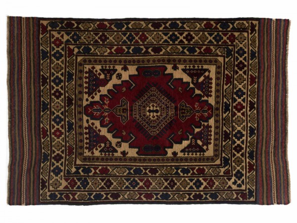 Afghan Gol Barjasta 178x120 Handgewebt Teppich 120x180 Mehrfarbig Medaillon Handarbeit