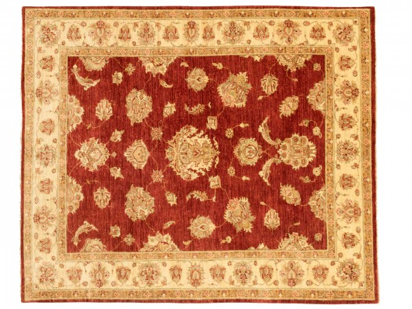Afghan Chobi Ziegler 185x158 Handgeknüpft Teppich 160x190 Quadratisch Beige