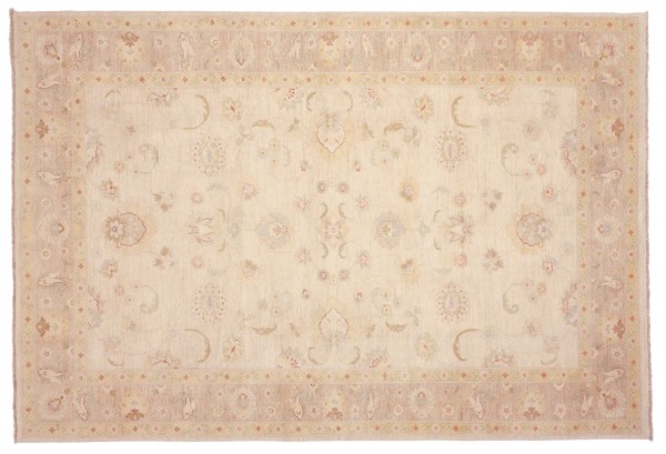 Afghan Chobi Ziegler 293x200 Handgeknüpft Teppich 200x290 Beige Orientalisch Kurzflor