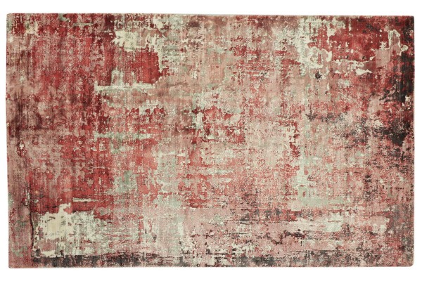 Handloom Vintage 230x160 Handgewebt Teppich 160x230 Rot Abstrakt Handarbeit Orient