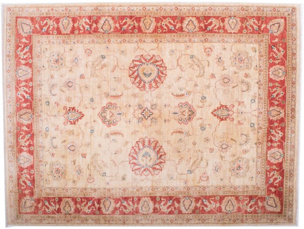 Afghan Chobi Ziegler Fein 194x149 Handgeknüpft Teppich 150x190 Beige Blumenmuster