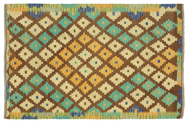 Afghan Maimana Kelim Bunt 194x147 Handgewebt Teppich 150x190 Bunt Geometrisch Orient